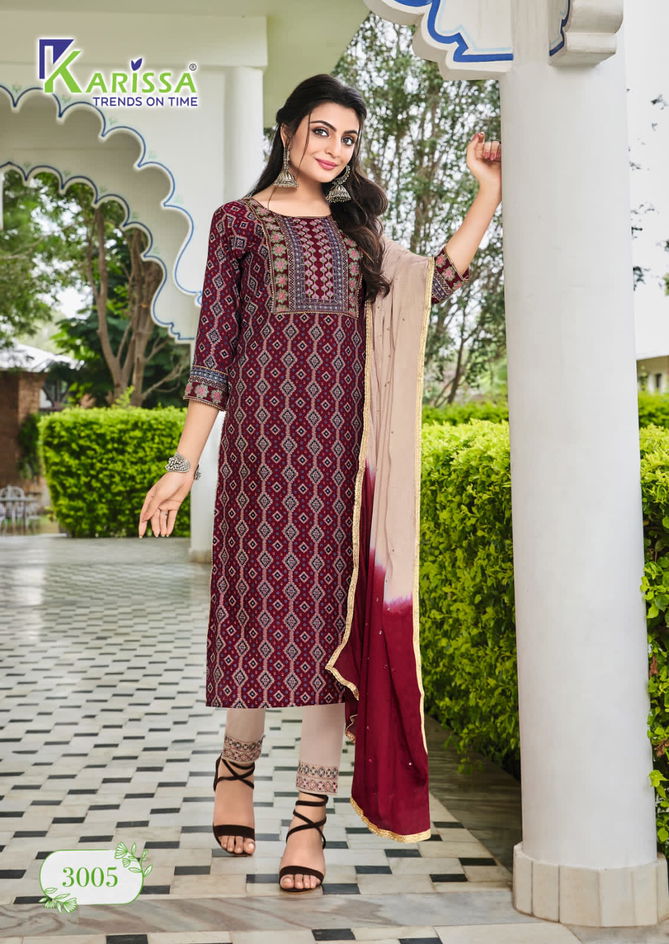 Karissa Siya 3 Trendy Wholesale Kurti With Bottom Dupatta Collection